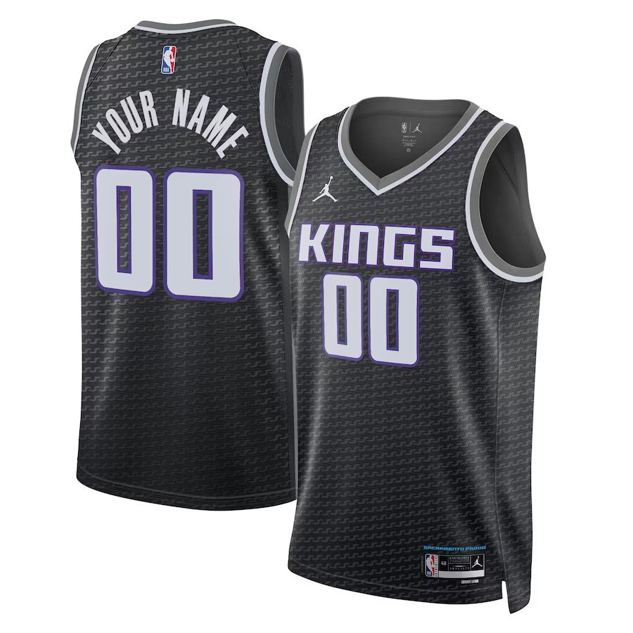 Men Sacramento Kings Jordan Brand Black 2022-23 Swingman Custom NBA Jersey